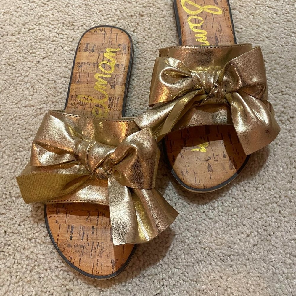 Sam Adelman Gold Flat Sandals
